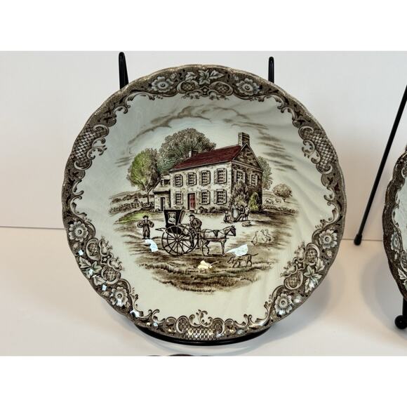 Johnson Brothers Heritage Hall Cereal Bowls Soup Pennsylvania Fieldstone 4 Set - Picture 2 of 10
